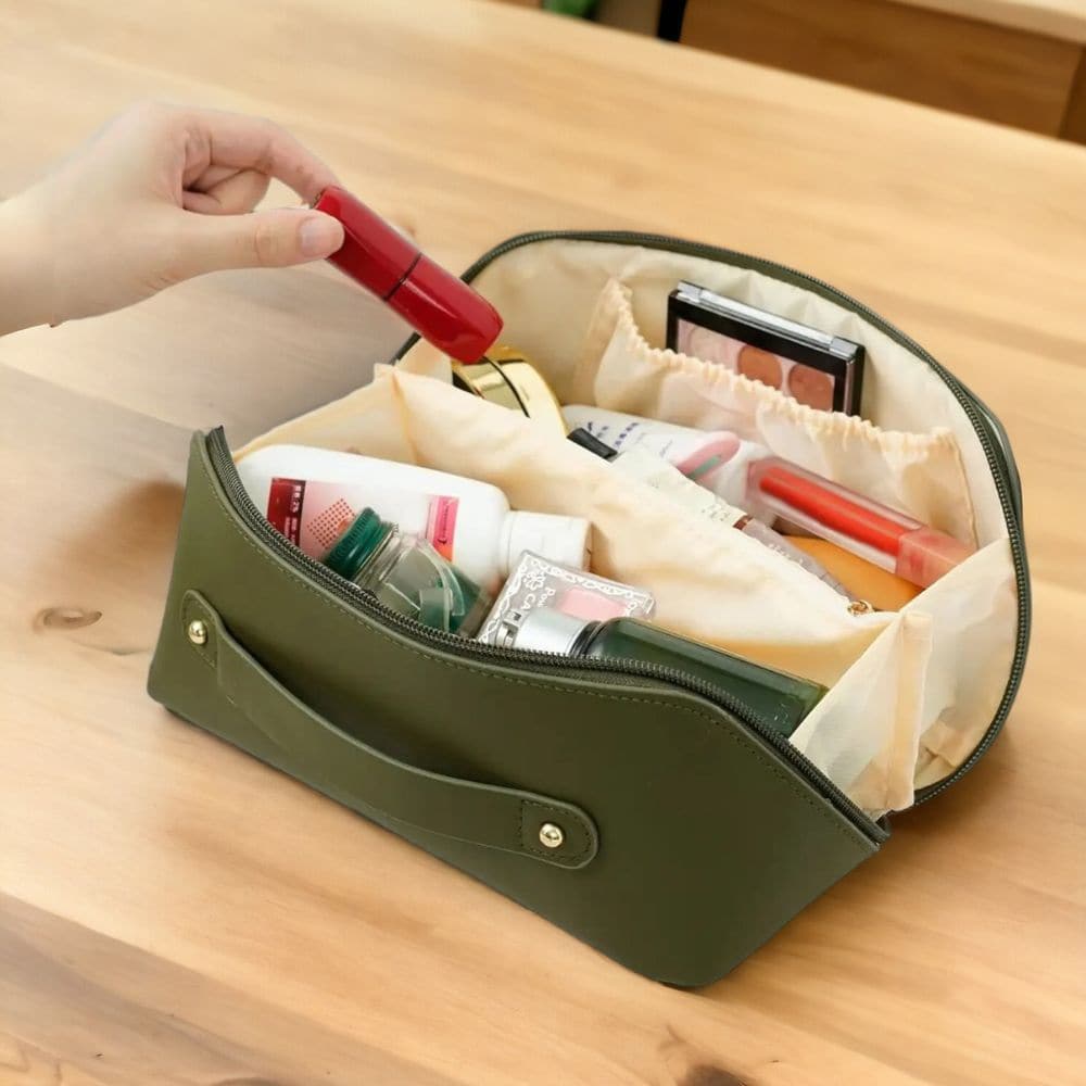 Grande Trousse de Maquillage Vert Foncé