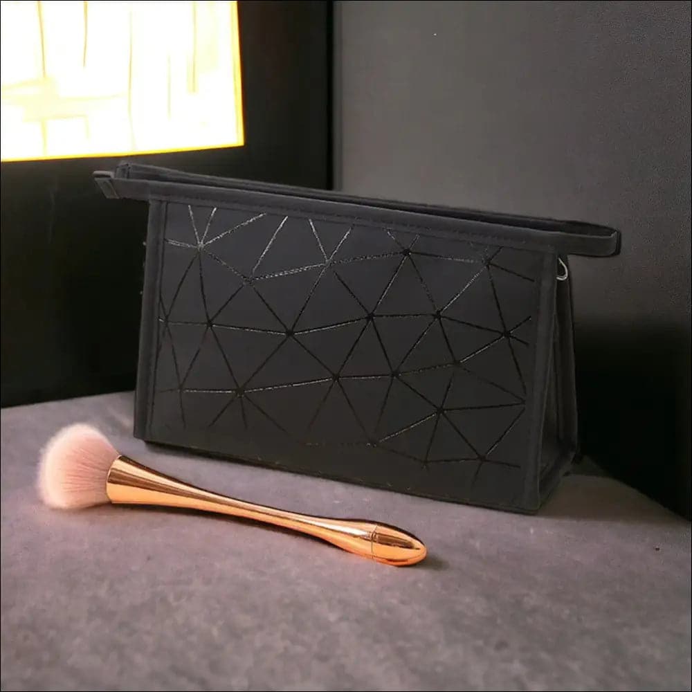 Trousse à Maquillage Géométrique Noir