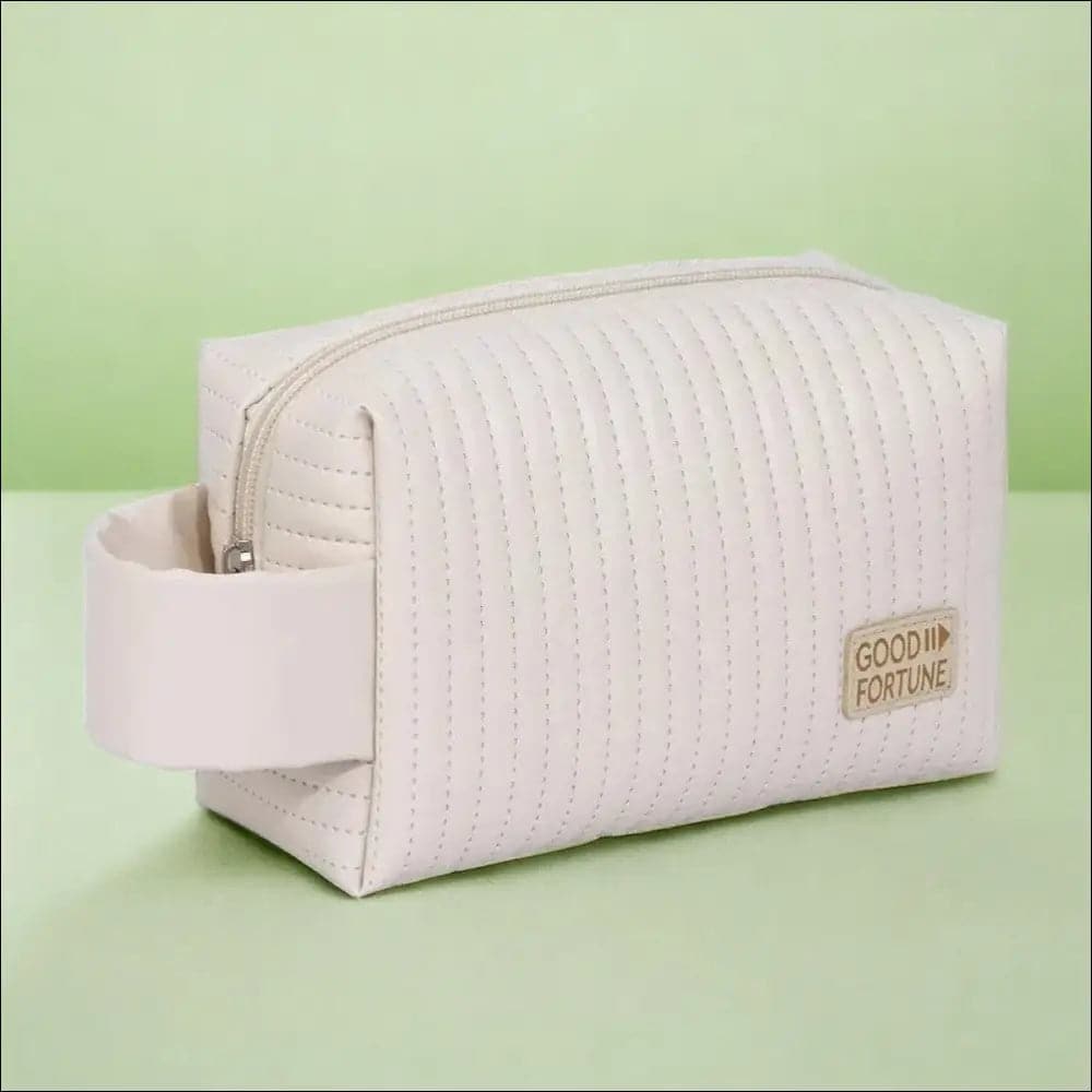 Trousse de Maquillage Blanc en Cuir PU - 18x12x7cm