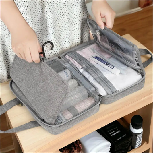 Trousse De Toilette Dépliante Gris