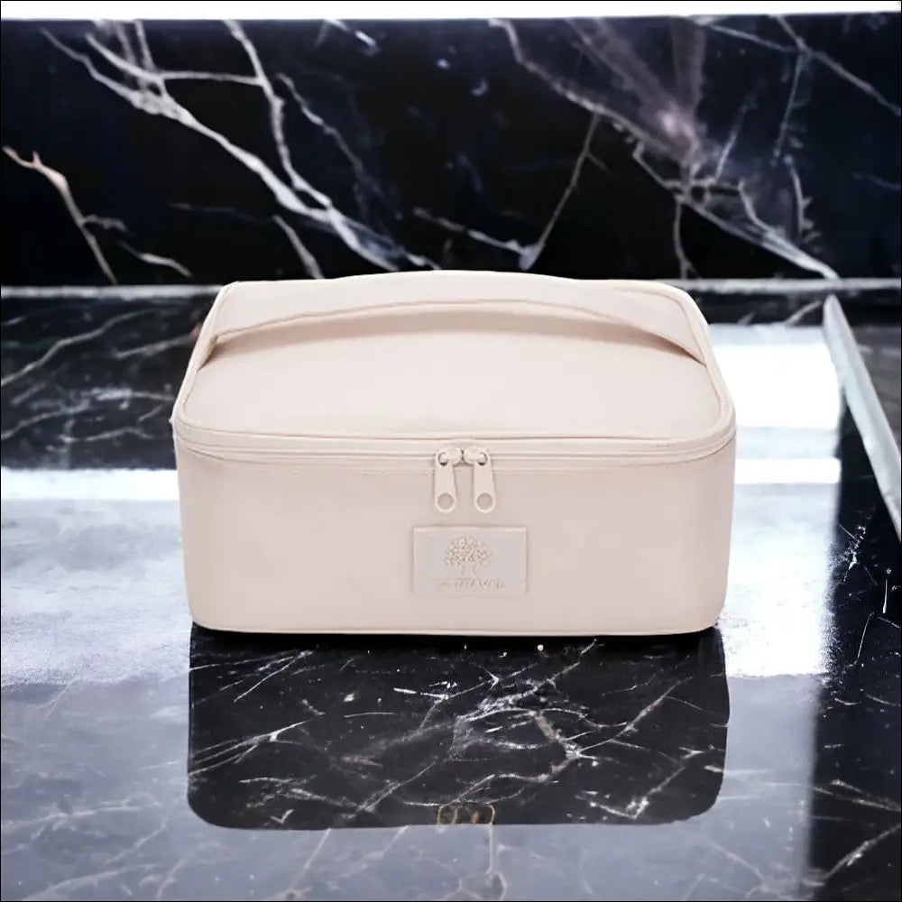 Trousse De Toilette Femme Beige Compacte