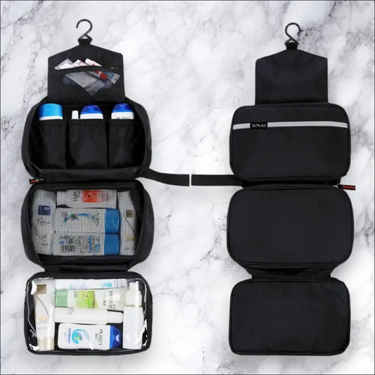 Trousse De Toilette Homme Dépliante Noir TRAVELICONS™