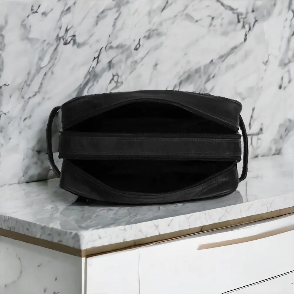 Trousse De Toilette Noir Personnalisé Pour Homme