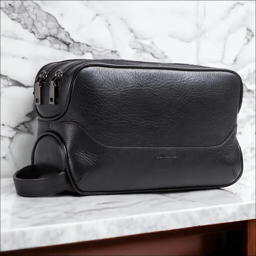 Trousse De Toilette Noir Personnalisé Pour Homme