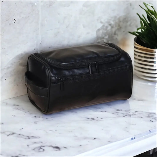 Trousse De Toilette Noir Pour Homme Compacte