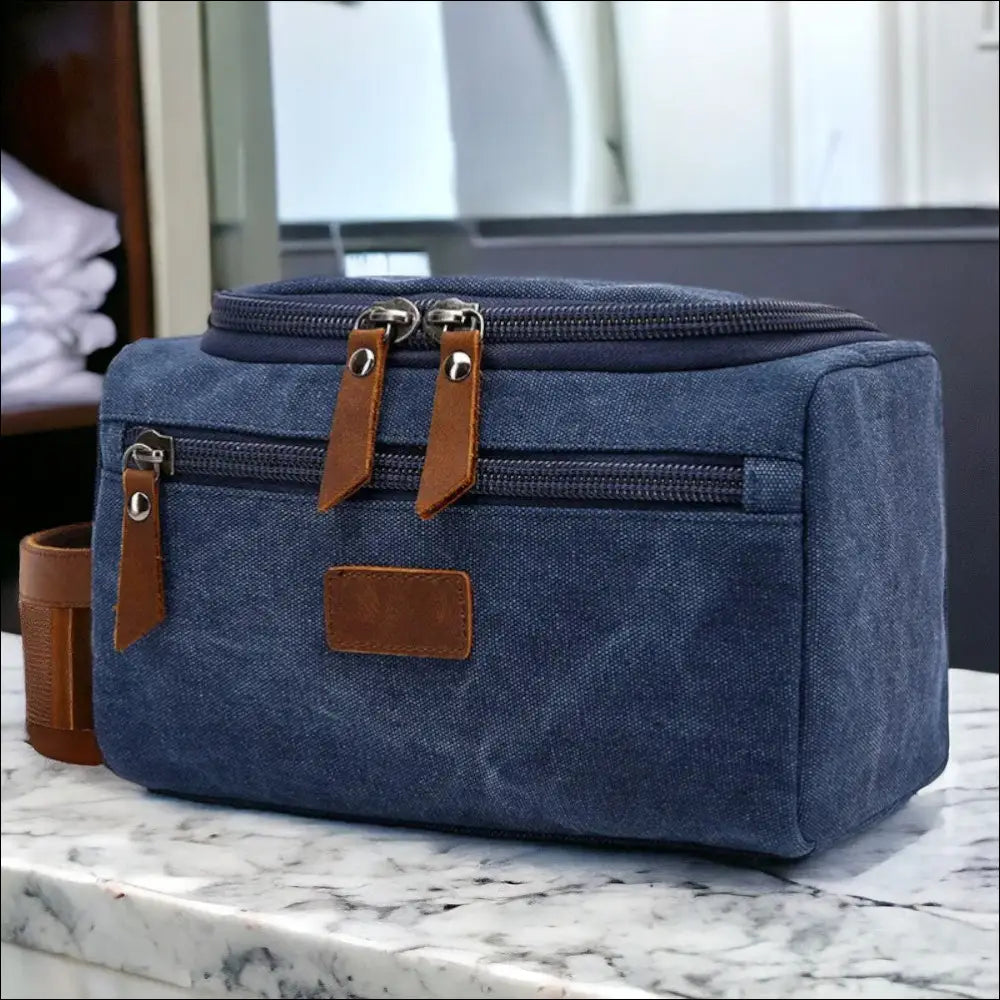 Trousse De Toilette De Voyage Bleu Pour Homme