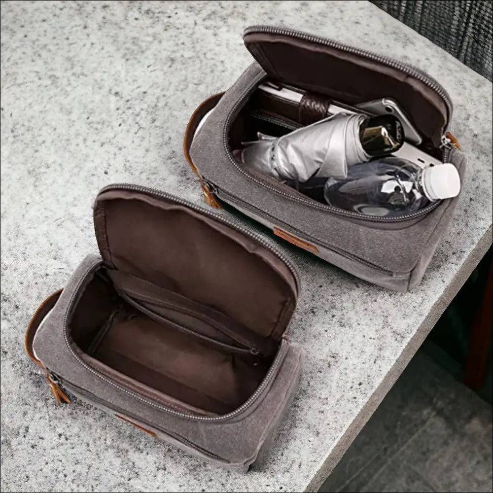 Trousse De Toilette De Voyage Gris Pour Homme