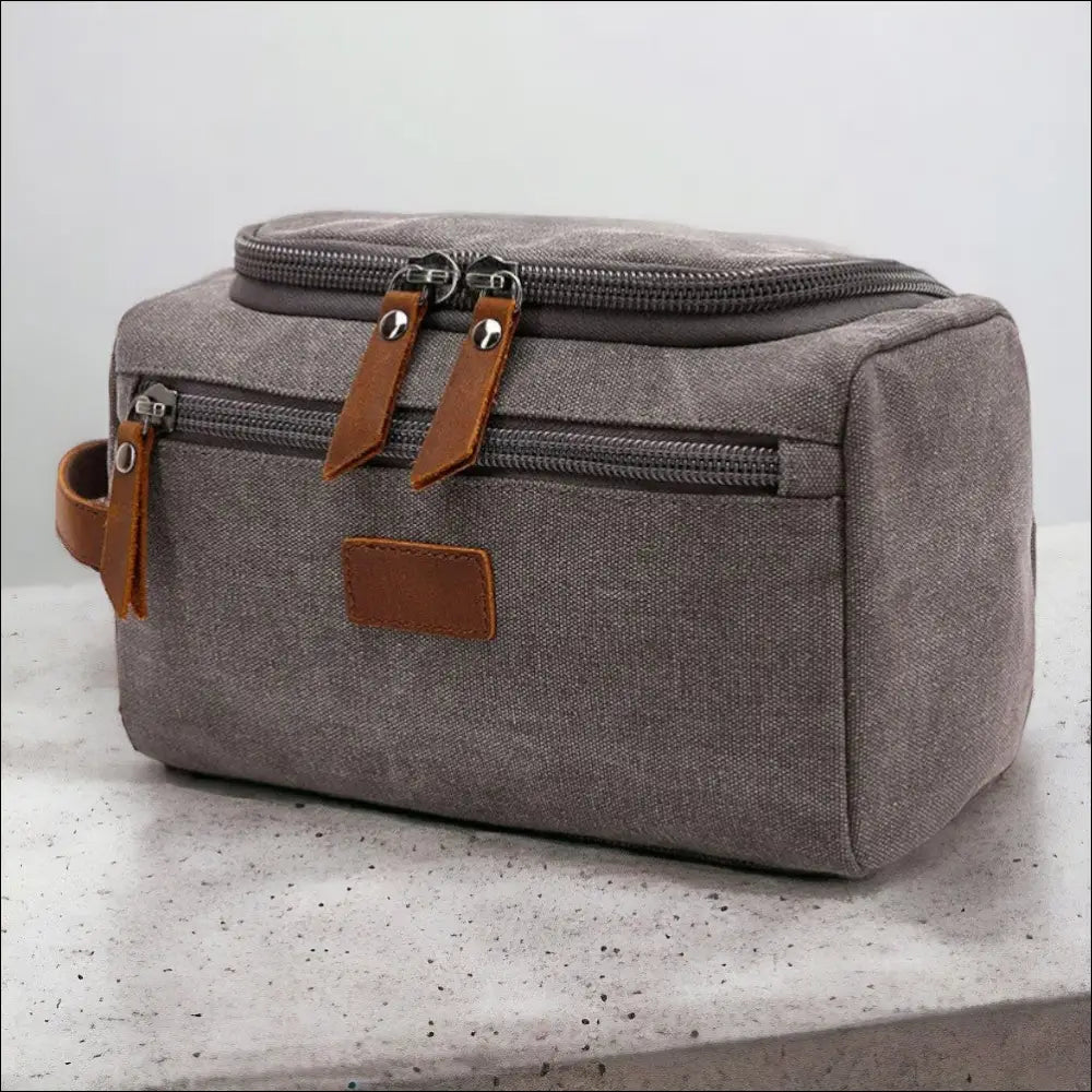 Trousse De Toilette De Voyage Gris Pour Homme