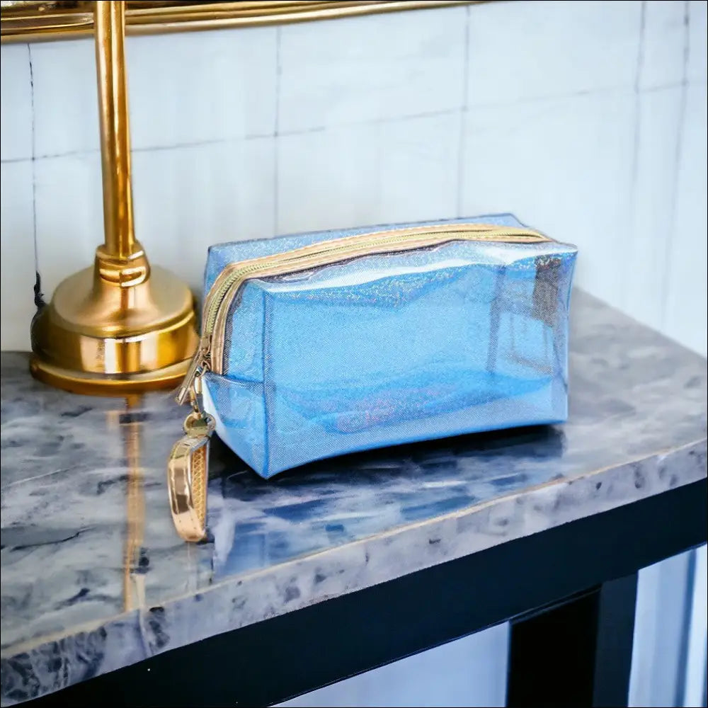 Trousse Transparente Bleu